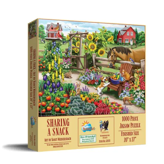 Sunsout Sharing a Snack 1000 pc Jigsaw Puzzle 63031 {3}