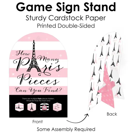 Big Dot of Happiness Paris, Ooh La La - Paris Themed Baby Shower or Birthday Party Scavenger Hunt - 1 Stand and 48 Game Pieces - Hide and Find Game {7}