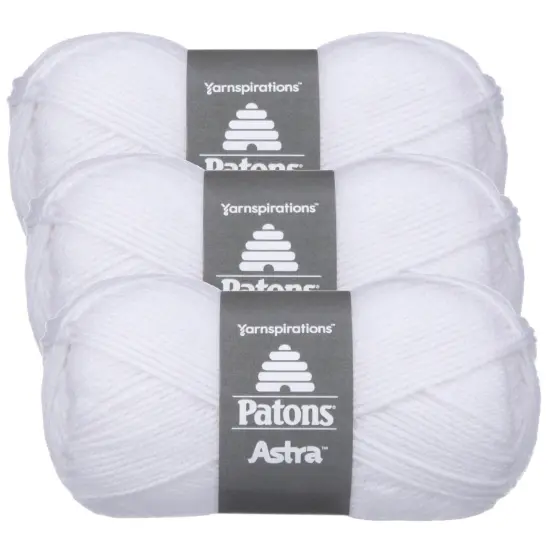 (Pack of 3) Patons Astra Yarn - Solids-White {1}