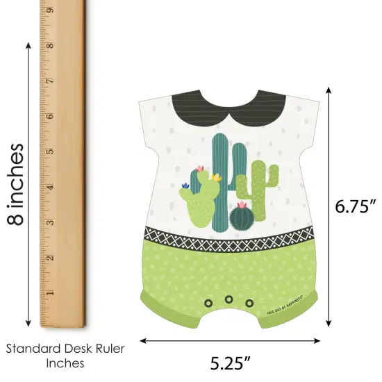 Big Dot of Happiness Prickly Cactus Party - Picture Bingo Cards and Markers - Baby Shower Shaped Bingo Game - Set of 18 {6}