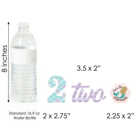 Big Dot of Happiness 2nd Birthday Let's Be Mermaids - DIY Shaped Second Birthday Party Cut-Outs - 24 Count {6}