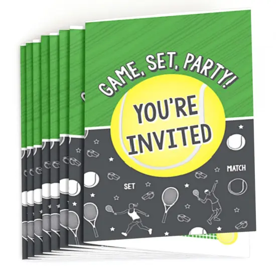 Big Dot of Happiness You Got Served - Tennis - Fill In Baby Shower or Tennis Ball Birthday Party Invitations (8 count) {3}