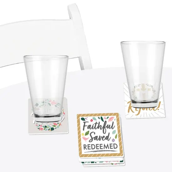 Big Dot of Happiness Religious Easter - Christian Holiday Party Decorations - Drink Coasters - Set of 6 {4}