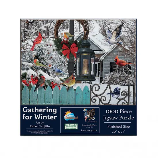 Sunsout Gathering for Winter 1000 pc Christmas Jigsaw Puzzle 42228 {4}