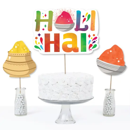 Big Dot of Happiness Holi Hai - Festival of Colors Party Centerpiece Sticks - Table Toppers - Set of 15 {4}