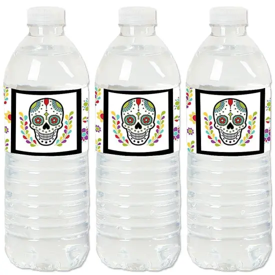 Big Dot of Happiness Day of the Dead - Sugar Skull Party Water Bottle Sticker Labels - Set of 20 {1}