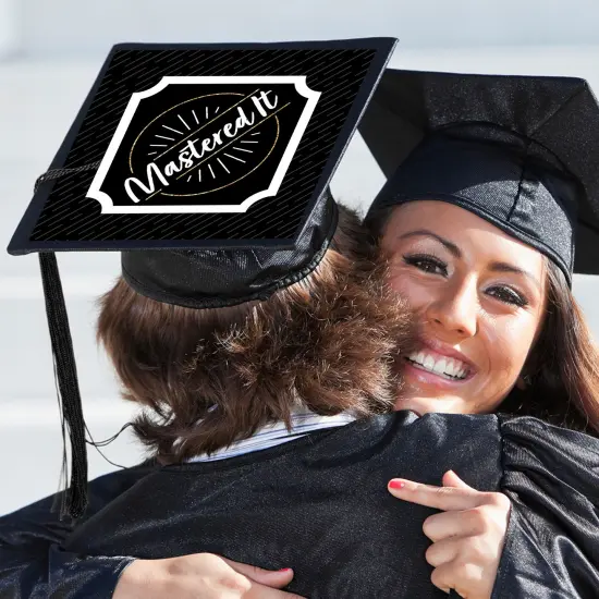 Big Dot of Happiness Mastered It - Master's Degree Graduation Cap Decorations Kit - Grad Cap Cover {3}