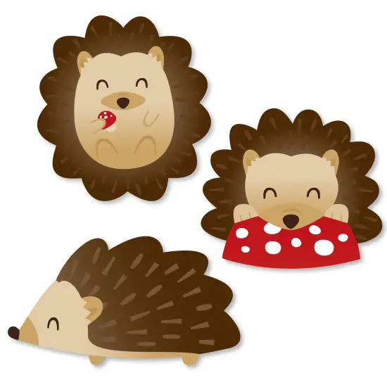 Big Dot of Happiness Forest Hedgehogs - DIY Shaped Woodland Birthday Party or Baby Shower Cut-Outs - 24 Count {1}