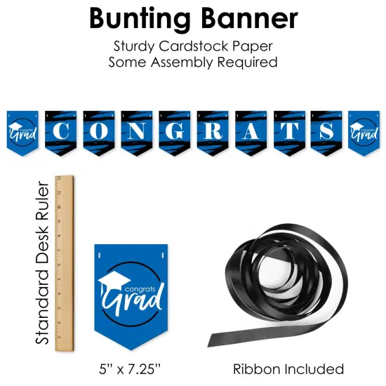 Big Dot of Happiness Blue Grad - Best is Yet to Come - Royal Blue Graduation Party Supplies Decoration Kit - Decor Galore Party Pack - 51 Pieces {7}