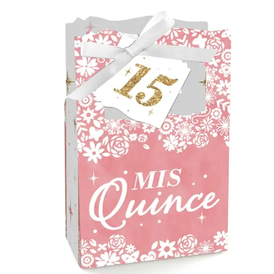 Big Dot of Happiness Mis Quince Anos - Quinceanera Sweet 15 Birthday Party Favor Boxes - Set of 12 {1}