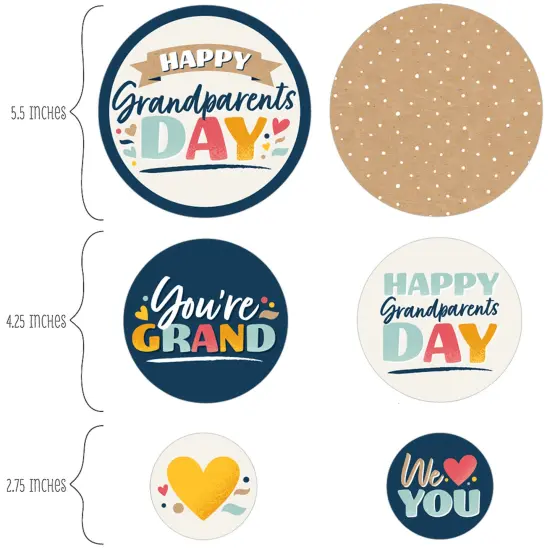 Big Dot of Happiness Happy Grandparents Day - Grandma & Grandpa Party Giant Circle Confetti - Party Decorations - Large Confetti 27 Count {3}