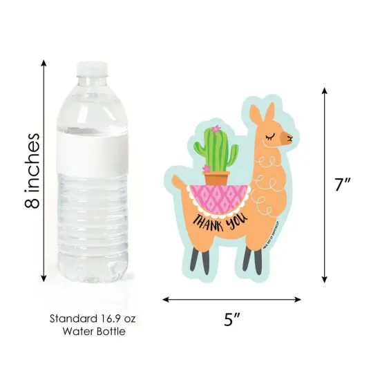 Big Dot of Happiness Whole Llama Fun - Shaped Thank You Cards - Fiesta Baby Shower or Birthday Party Thank You Note Cards with Envelopes - Set of 12 {7}