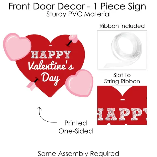Big Dot of Happiness Conversation Hearts - Hanging Porch Valentine's Day Party Outdoor Decorations - Front Door Decor - 1 Piece Sign {6}
