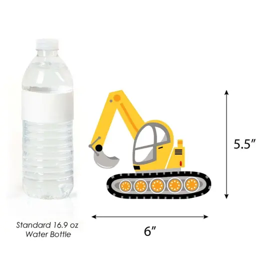 Big Dot of Happiness Dig It - Construction Party Zone - Dump Truck Bulldozer Excavator Decor DIY Baby Shower or Birthday Party Essentials - Set of 20 {6}