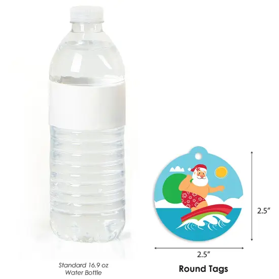 Big Dot of Happiness Tropical Christmas - Beach Santa Holiday Party To and From Favor Gift Tags (Set of 20) {6}