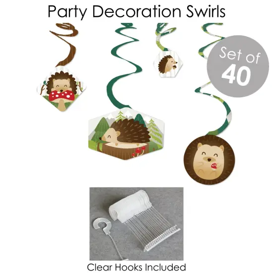 Big Dot of Happiness Forest Hedgehogs - Woodland Birthday Party or Baby Shower Supplies - Banner Decoration Kit - Fundle Bundle {6}