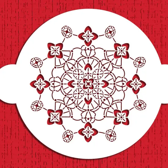 Victorian Crochet Cake Stencil Top | C447 by Designer Stencils | Cake Decorating Tools | Baking Stencils for Royal Icing, Airbrush, Dusting Powder | Reusable Plastic Food Grade Stencil for Cakes | Easy to Use & Clean Cake Stencil {4}