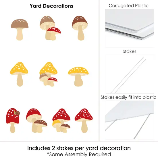 Big Dot of Happiness Wild Mushrooms - Mushroom Lawn Decorations - Outdoor Red Toadstool Decor and Party Yard Decorations - 10 Piece {7}