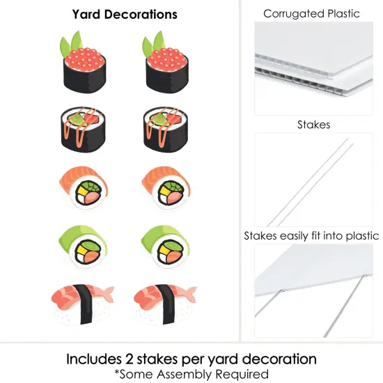 Big Dot of Happiness Let's Roll - Sushi - Lawn Decorations - Outdoor Japanese Party Yard Decorations - 10 Piece {7}
