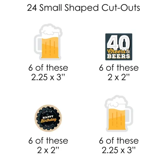 Big Dot of Happiness Cheers and Beers to 40 Years - 40th Birthday Party DIY Decorations - Clothespin Garland Banner - 44 Pieces {7}