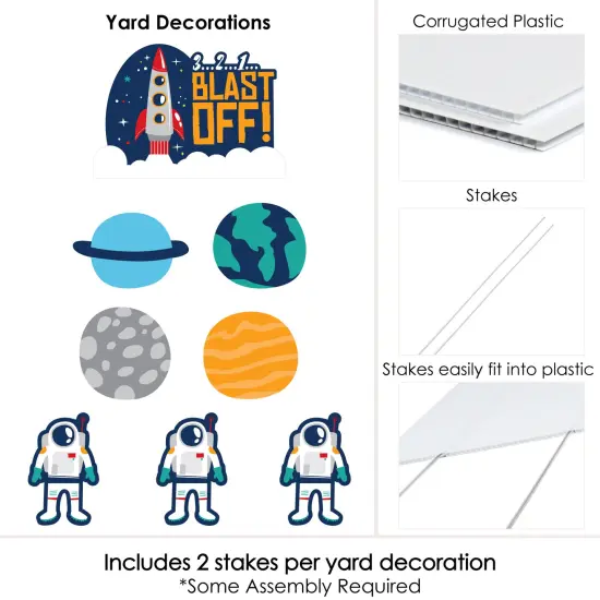 Big Dot of Happiness Blast Off to Outer Space - Yard Sign & Outdoor Lawn Decorations - Rocket Ship Baby Shower or Birthday Party Yard Signs - Set of 8 {6}