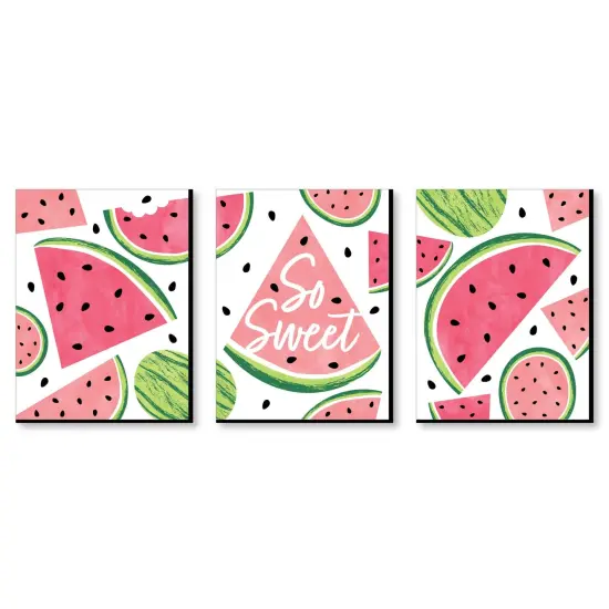 Big Dot of Happiness Sweet Watermelon - Fruit Kitchen Wall Art and Kids Room Decor - 7.5 x 10 inches - Set of 3 Prints {1}