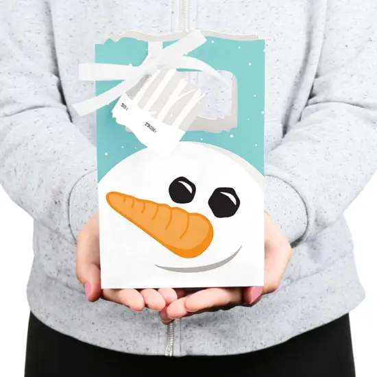 Big Dot of Happiness Let It Snow - Snowman - Holiday Favor Boxes Gift Bags - 12 Count {6}
