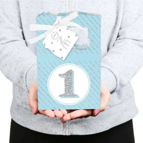Big Dot of Happiness 1st Birthday Boy - Fun to be One - First Birthday Party Favor Boxes - Set of 12 {6}