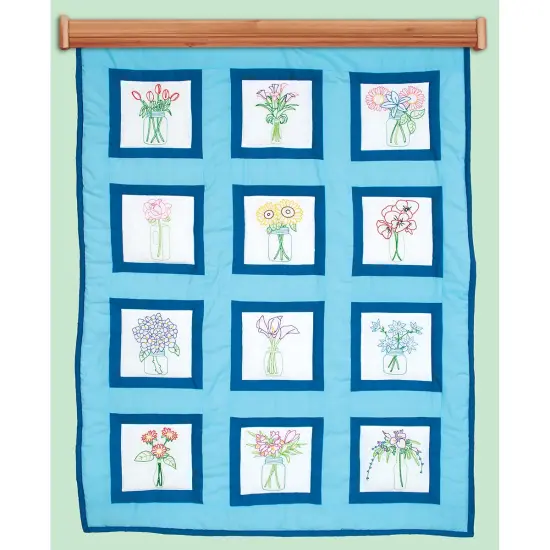 Jack Dempsey Themed Stamped White Quilt Blocks 9"X9" 12/Pkg-Antique Jars {2}