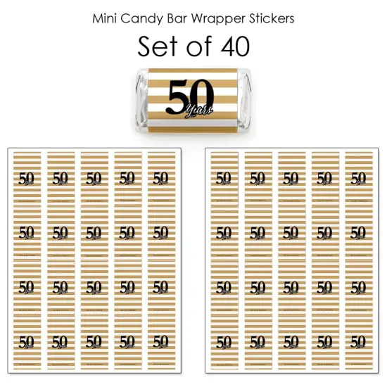 Big Dot of Happiness We Still Do - 50th Wedding Anniversary - Mini Candy Bar Wrapper Stickers - Anniversary Party Small Favors - 40 Count {4}