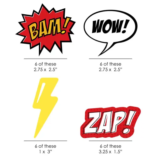 Big Dot of Happiness Bam Superhero - DIY Shaped Baby Shower or Birthday Party Cut-Outs - 24 Count {3}