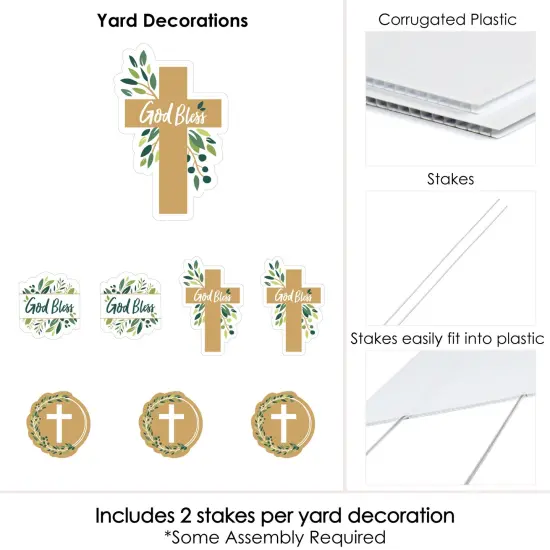Big Dot of Happiness Elegant Cross - Yard Sign and Outdoor Lawn Decorations - Religious Party Yard Signs - Set of 8 {6}