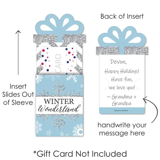 Big Dot of Happiness Winter Wonderland - Snowflake Holiday Party and Winter Wedding Money and Gift Card Sleeves - Nifty Gifty Card Holders - Set of 8 {7}