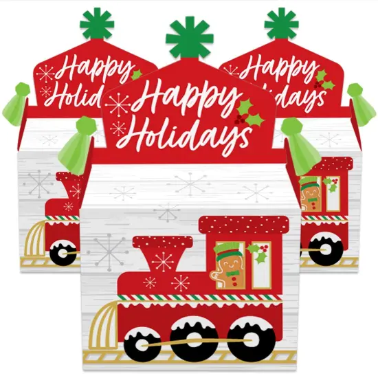 Big Dot of Happiness Christmas Train - Treat Box Party Favors - Holiday Party Goodie Gable Boxes - Set of 12 {3}
