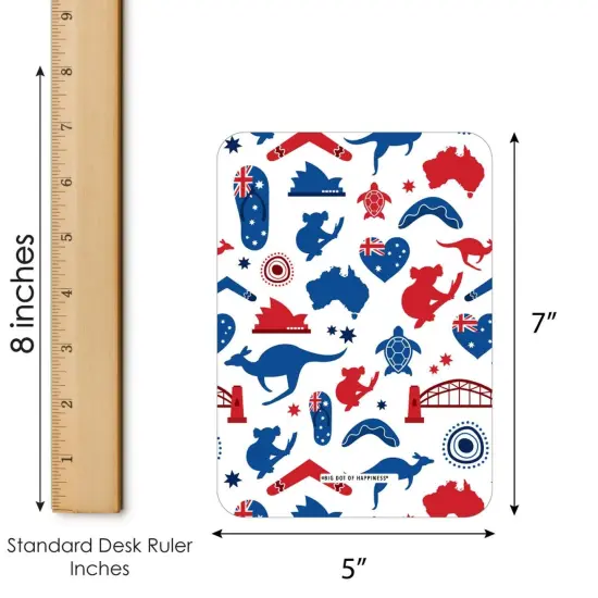 Big Dot of Happiness Australia Day - Bar Bingo Cards and Markers - G'Day Mate Aussie Party Shaped Bingo Game - Set of 18 {6}