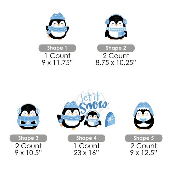 Big Dot of Happiness Winter Penguins - Yard Sign and Outdoor Lawn Decorations - Holiday and Christmas Party Yard Signs - Set of 8 {6}