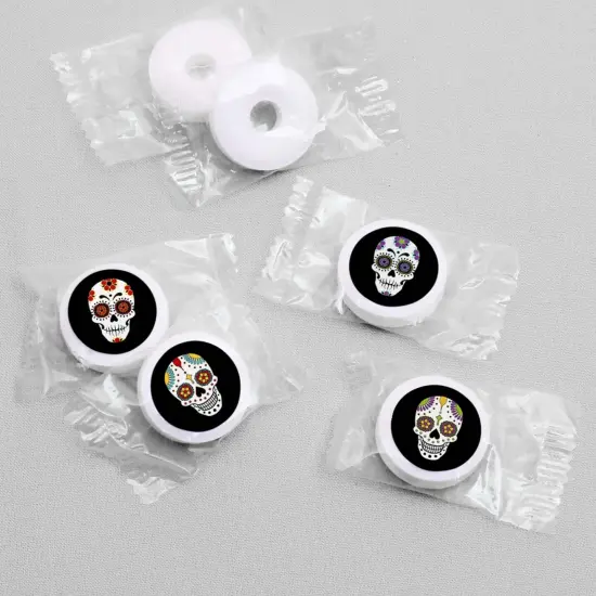 Big Dot of Happiness Day of the Dead - Sugar Skull Party Round Candy Sticker Favors - Labels Fits Chocolate Candy (1 Sheet of 108) {4}