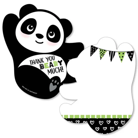 Big Dot of Happiness Party Like a Panda Bear - Shaped Thank You Cards - Baby Shower or Birthday Party Thank You Note Cards with Envelopes - Set of 12 {1}