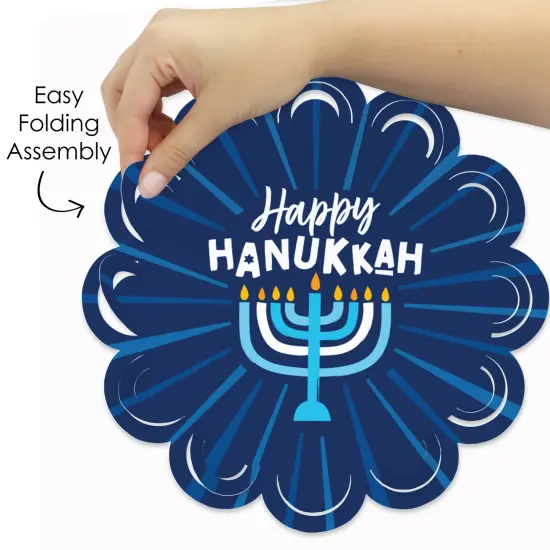 Big Dot of Happiness Hanukkah Menorah - Chanukah Holiday Party Round Table Decorations - Paper Chargers - Place Setting For 12 {6}