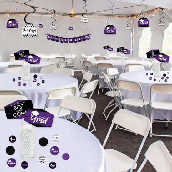 Big Dot of Happiness Purple Grad - Best is Yet to Come - Purple Graduation Party Supplies Decoration Kit - Decor Galore Party Pack - 51 Pieces {4}