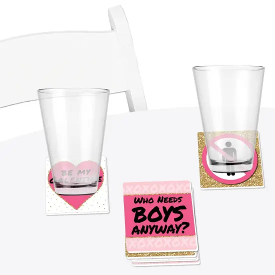 Big Dot of Happiness Be My Galentine - Funny Galentine's & Valentine's Day Party Decorations - Drink Coasters - Set of 6 {4}