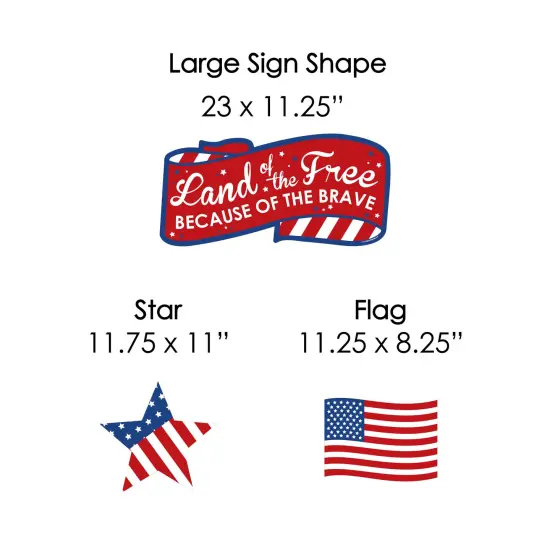Big Dot of Happiness Patriotic - Yard Sign & Outdoor Lawn Cemetery Grave Decorations - Memorial Day Patriotic Yard Signs - Set of 8 {7}