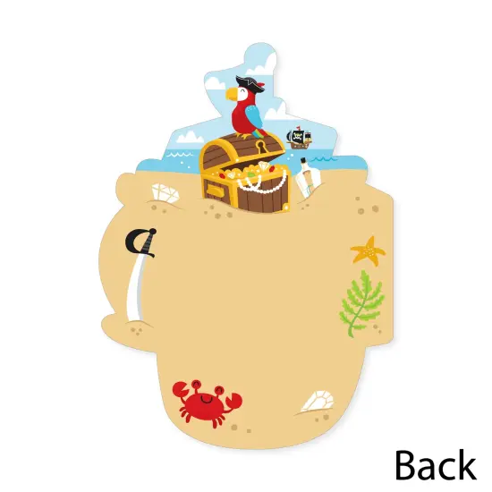 Big Dot of Happiness Pirate Ship Adventures - Shaped Thank You Cards - Skull Birthday Party Thank You Note Cards with Envelopes - Set of 12 {6}