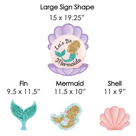 Big Dot of Happiness Let's Be Mermaids - Yard Sign & Outdoor Lawn Decorations - Baby Shower or Birthday Party Yard Signs - Set of 8 {7}