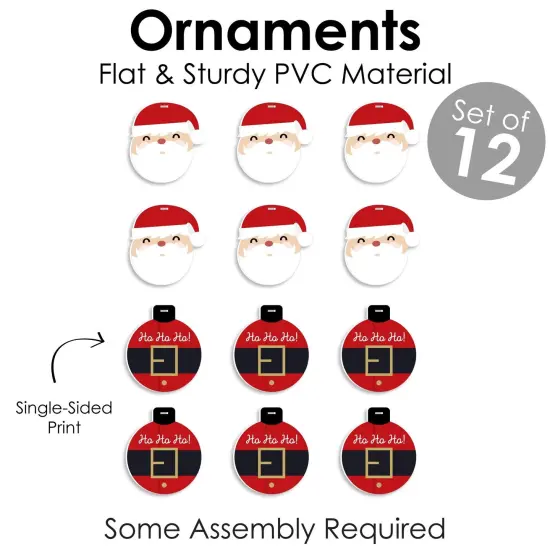 Big Dot of Happiness Jolly Santa Claus - Christmas Party Decorations - Christmas Tree Ornaments - Set of 12 {6}
