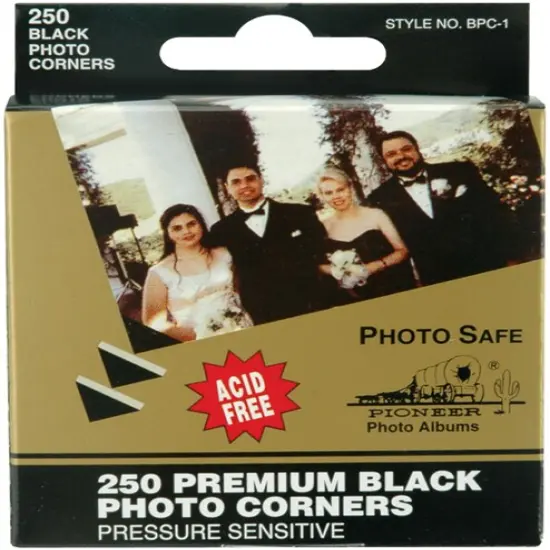 Premium Photo Corners Self-Adhesive .5" 250/Pkg-Black {1}