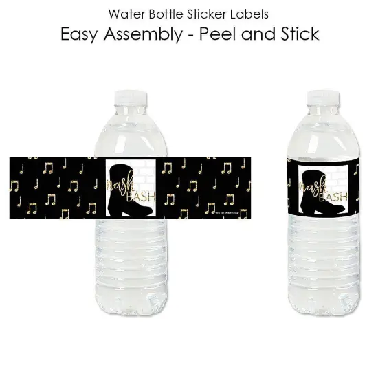 Big Dot of Happiness Nash Bash - Nashville Bachelorette Party Water Bottle Sticker Labels - Set of 20 {3}