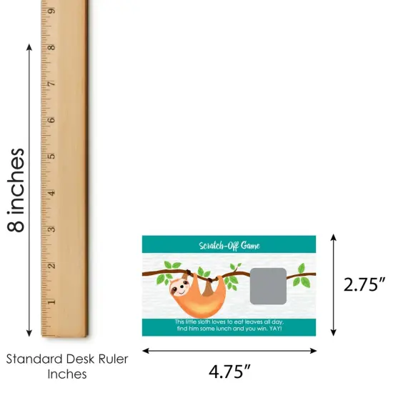 Big Dot of Happiness Let's Hang - Sloth - Baby Shower or Birthday Party Game Scratch Off Cards - 22 Count {7}