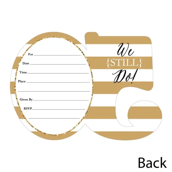 Big Dot of Happiness We Still Do - 50th Wedding Anniversary - Shaped Fill-in Invites - Anniversary Party Invitation Cards with Envelopes - Set of 12 {4}