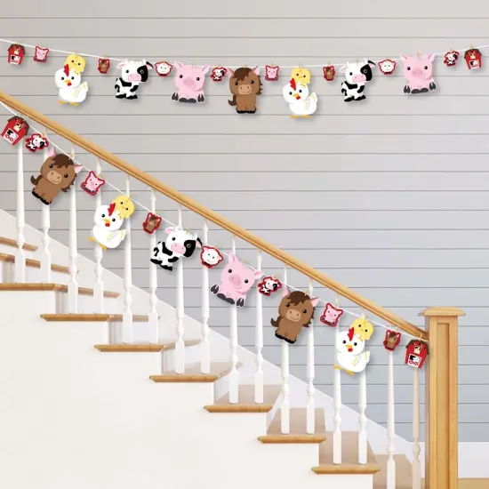 Big Dot of Happiness Farm Animals - Barnyard Baby Shower or Birthday Party DIY Decorations - Clothespin Garland Banner - 44 Pieces {3}